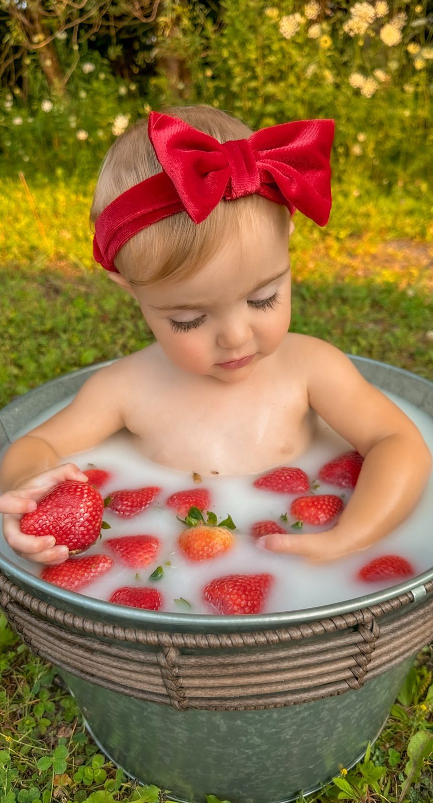 Milestone — Strawberry milk bath